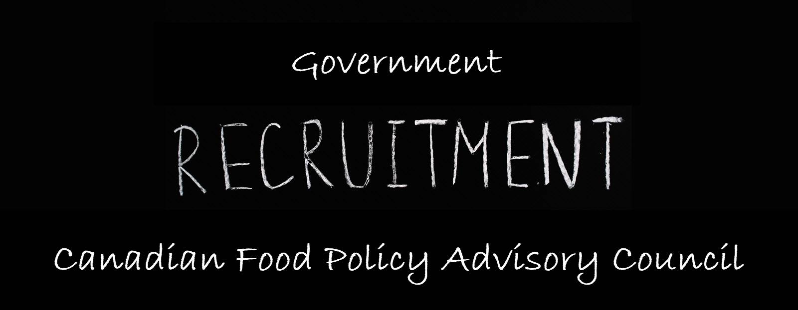 Banner for Government recruiting new members for Canadian Food Policy Advisory Council