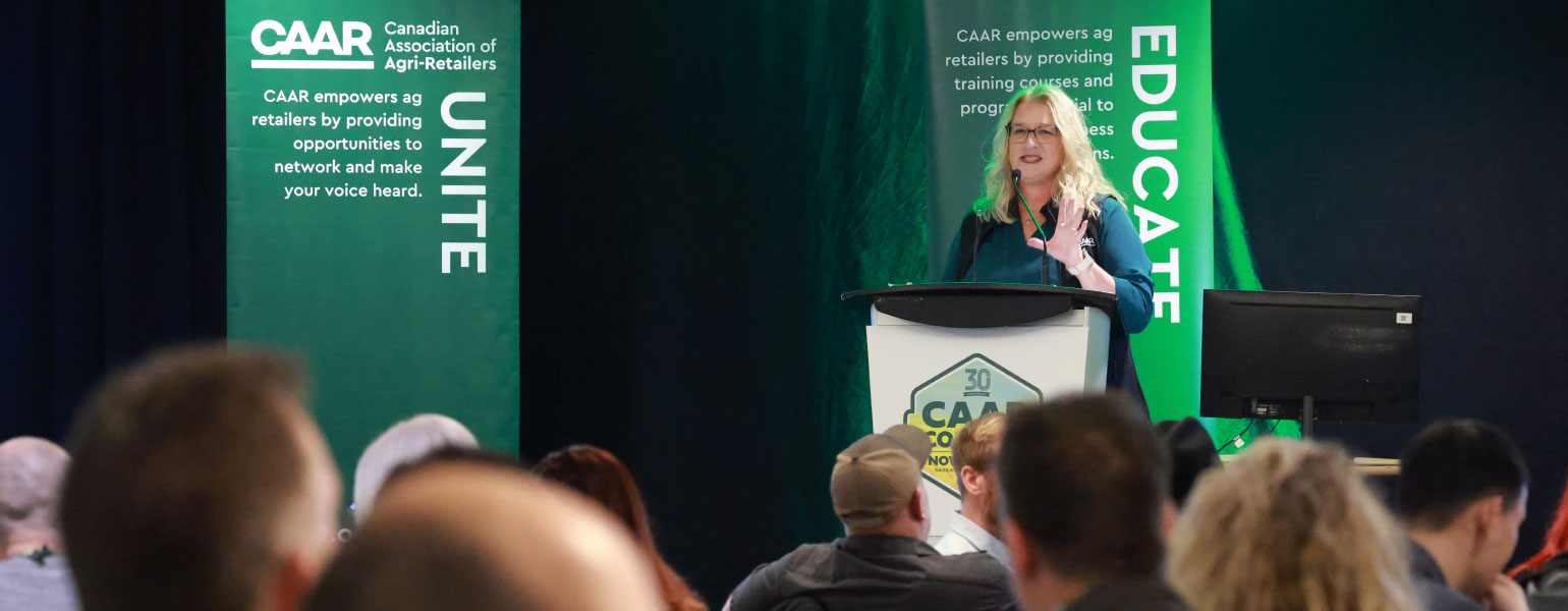 Myrna speaking at 2025 CAAR Connect convention